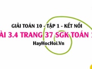 Giải bài 3.4 trang 37 Toán 10 Tập 1 SGK Kết nối tri thức